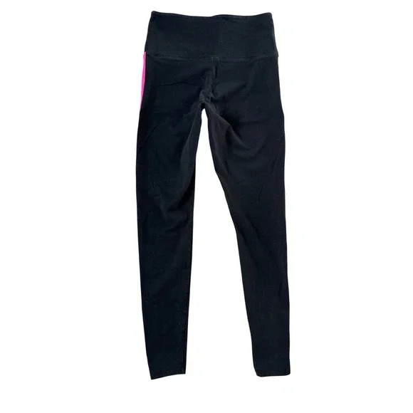 PINK Victoria's Secret Black Pink Stripe Athletic Leggings Women's Size M - Picture 5 of 6